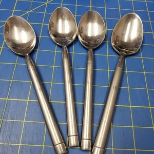 Cambridge Mat & Glossy Tip Stainless 3 Tablespoons 7.75" & 1 Serving Spoon 8.5"